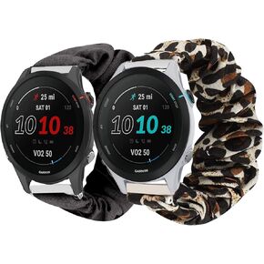 Compatible for Garmin Forerunner 255 Band, Fabric Elastic Scrunchie Elastic Women Cute Replacement Straps Compatible for Garmin 255 46mm / 255S 41mm Smartwatch