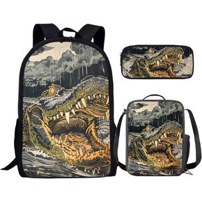 17 Inch Animal Print School Backpack And Lunch Box Set for Kids Lightweight Undersea Killer Whale Orca Backpack for Boys Girl School Bag with Insulated Lunchbox Pencil Case Student Bookbag