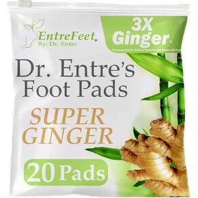 Dr. Entre's Super Ginger Foot Pads: Premium Effective Foot Pads to Feel Better, Sleep Better & Relieve Stress | 100 Pack of Natural Foot Patches