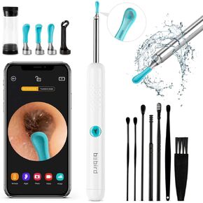 Yumika Ear Wax Removal Tool Camera, FSA&HSA Eligible, R1 Upgraded Anti-Fall Off Eartips Ear Cleaner, Wireless Otoscope with 1080P Waterproof Ear Camera, Earwax Removal Kit for iPhone, Android, White