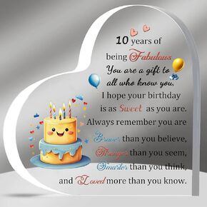 Acrylic Plaques 60th Birthday Appreciate Gifts for Sixty-year-old Women Men Heart-Shaped Signs Birthdate Gift Best Wishes Heart Signs for Him Her Nana Grandpa Godmother Awesome Keepsakes