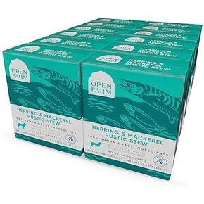 Open Farm Herring & Mackerel Rustic Stew Wet Dog Food, Grain-Free Meal or Food Topper with Responsibly Sourced Meat and Superfoods Without Artificial Flavor, 12.5 Oz (Pack of 12 Boxes)