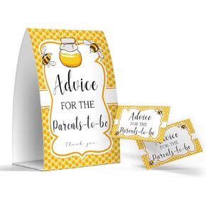 كتاب Advice for the Parents-to-be، العاب استقبال المولود بنمط قوس قزح بوهو بنمط قوس قزح، بطاقات نصائح للوالدين الجدد، تذكارات الام والاب الجديدة - لافتة واحدة + 50 بطاقة (GES21) in Kuwait