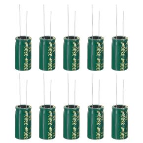 PATIKIL 25V 820uF Electrolytic Capacitors, 10Pcs 10x20mm Aluminum High Frequency Electrolytic Capacitors for TV, LCD Monitor, Refrigerator, Circuit Boards, Green