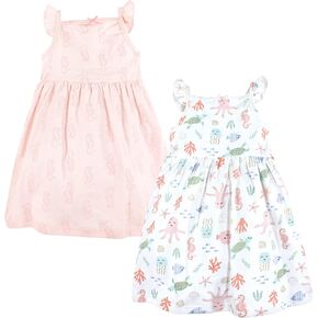 Hudson Baby Infant and Toddler Girl Cotton Dresses, Blush Rose Leopard, 0-3 Months
