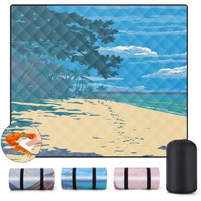 memKiya Picnic Blankets Waterproof Sandproof 60x80 Outdoor Portable Lightweight Extra Large Family Beach Blanket Camp Mat for Travel Foldable Outside Lawn Camping Essentials Mats for Grass Outdoors