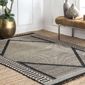 nuLOOM Indoor/Outdoor Modern Diamond Carolyn Area Rug, 5x8, Grey