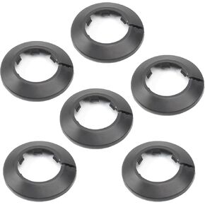 Pipe Cover Fit for 2" Pipe PP Plastic Flange Pipe Cover Decoration Black Escutcheon Collar Pipe Cover Radiator for Wall Pipe Tube Decoration 6Pcs