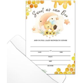 Qssfdgg Purple Floral Baby Shower Party Invitations with Envelopes, Sweet Baby Girl Double-Sided Fill-In Invites for Gender Reveal Baby Announcement, Baby Shower Party Supplies Decorations - A017