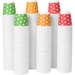 Tamone 600 Pack 3 oz Bathroom Cups, Small Paper Cups, Disposable Cups, Mini Paper Cups Fireworks Design, Blue Cups, Green Cups, Paper Mouthwash Cups for Party, Picnic, BBQ, Travel, Home and Event