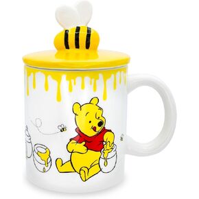 Silver Buffalo Disney Winnie the Pooh But First Hunny Piglet Ceramic Camper Mug, 20 Ounces, 1 Count (Pack of 1)
