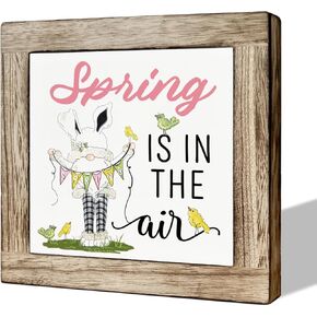 Spring Decor, Wooden Box Signs for Home Decor, Spring Sign, Easter Decor, Door Decor Art, Easter Spring Party Decor, Spring Decorations for Home Farmhouse Front Door Porch, Spring Is In the Air