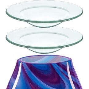 D/S 4.5" Replacement Oil Wax Warmer Glass Dish Plate Tray Lid Bowl Tart Burner (2)