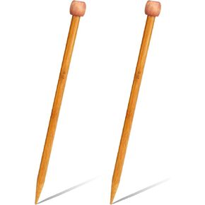 10 mm Bamboo Knitting Needle Straight Single Pointed 10 Inch Long Wooden Knitting Needles Wooden Sweater Thick Knitting Needles for Beginners, Sock, Scarf, Handmade DIY Knitting & Crochet Supplies
