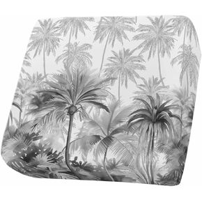 Green Tropical Stretch Couch Sofa Cushion Covers,Sectional/Individual/L/T Shape Sofa Couch Slipcover Furniture Cover Elastic Bottom,Summer Palm Coconut Tree Coconut Plant Beach Watercolor S Size 3-PC