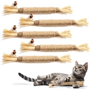Fokauiwo 14.96 Inches Huge Silvervine Sticks Cat Toys, Large Natural Catnip Kittens Chew Toy for Teeth Cleaning,Big Catmint Blend Stick, Dental Kitty Chews for Indoor(2 Pack)