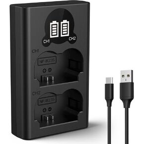 K&F Concept NP-FZ100 Battery Charger with LCD Screen, Micro USB and Type-C Charger for Sony Alpha A7 iii, A7R III (A7R3), A7R IV, A9, A6600, Alpha A9 II Camera Batteries