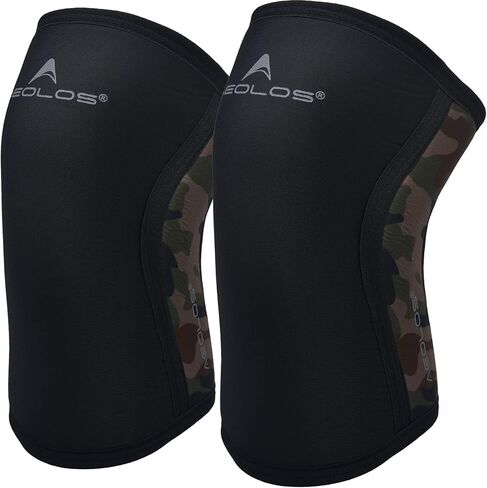 AEOLOS Knee Sleeves (1 Pair)，7mm Compression Knee Braces for Heavy-Lifting,Squats,Gym and Other Sports(Medium,22Black3) in Saudi Arabia