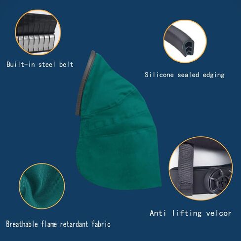 Welding helmet rear extension cover, helmet extended FR cotton Hood, neck sun canopy, anti-glare, with crimp seal, suitable for most welding helmets in Saudi Arabia