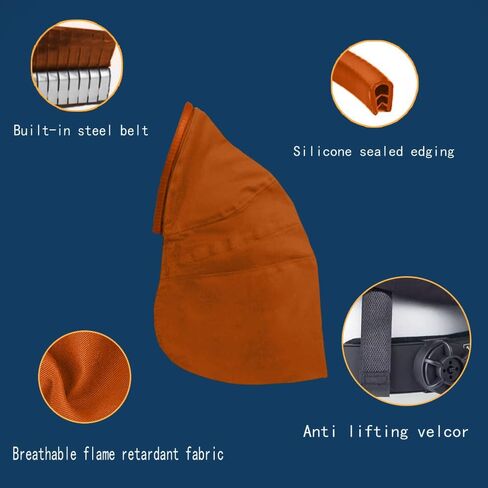 Welding helmet rear extension cover, helmet extended FR cotton Hood, neck sun canopy, anti-glare, with crimp seal, suitable for most welding helmets in Saudi Arabia