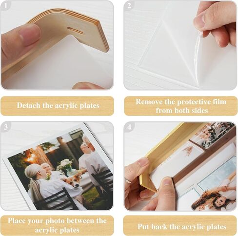 إطار صورة 4 × 6 إطار صور خشبي إطار مزدوج الجوانب لعرض الطاولة على شكل حرف L إطارات صور عموديًا أو أفقيًا من خشب الجوز in Kuwait