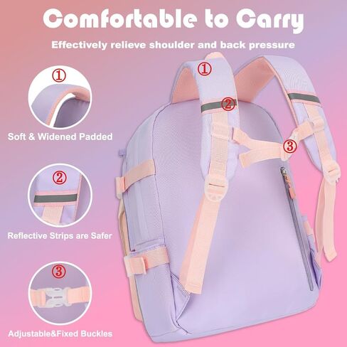 Girls Backpack for School Bookbag Kids Cute Waterpoof Backpack Elementary Students Book Bag Grades 1 to 4 (Diamond Pink) in Saudi Arabia