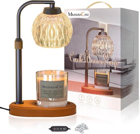 MimamsaCam Candle Warmer Lamp with Timer,Wax Warmer for Jar Candles,Dimmable Candle Lamp Warmer for Wax Melts;Electric Wax Melt Warmer for Home Decor;Gifts for Mom,Birthday Gifts for Women(Black) in Saudi Arabia