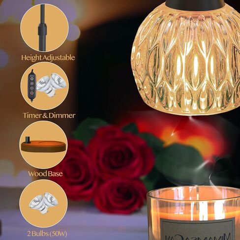 MimamsaCam Candle Warmer Lamp with Timer,Wax Warmer for Jar Candles,Dimmable Candle Lamp Warmer for Wax Melts;Electric Wax Melt Warmer for Home Decor;Gifts for Mom,Birthday Gifts for Women(Black) in Saudi Arabia