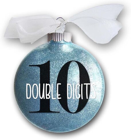 13 Official Teenager Christmas Ornament, 13th Birthday Gift for Teen Boy or Girl, Turning Thirteen Years Old Keepsake, Sparkly Glittered Bauble with White Organza Bow in Saudi Arabia