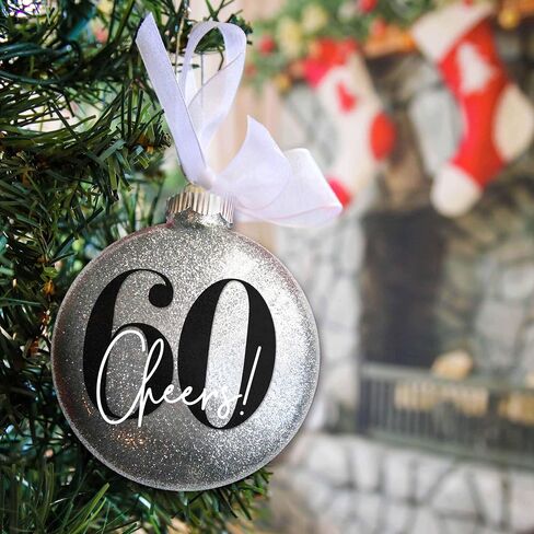 13 Official Teenager Christmas Ornament, 13th Birthday Gift for Teen Boy or Girl, Turning Thirteen Years Old Keepsake, Sparkly Glittered Bauble with White Organza Bow in Saudi Arabia