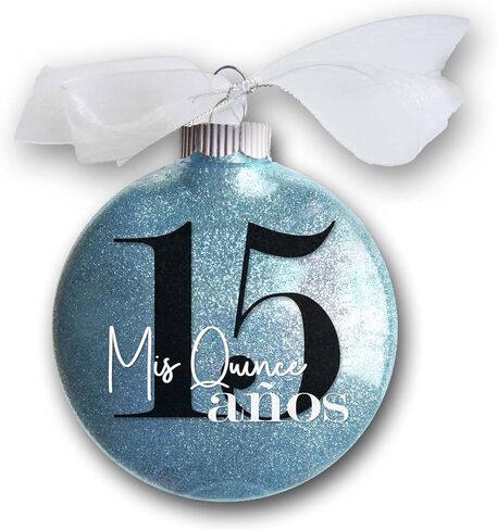 13 Official Teenager Christmas Ornament, 13th Birthday Gift for Teen Boy or Girl, Turning Thirteen Years Old Keepsake, Sparkly Glittered Bauble with White Organza Bow in Saudi Arabia