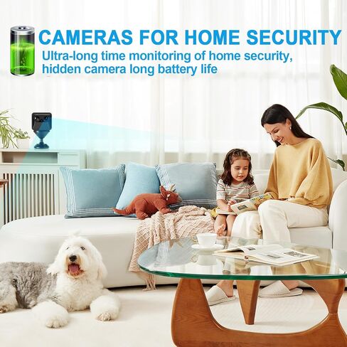BEEDMXU Spy Hidden Wireless WiFi Security Home Camera, HD1080P Nanny Cam with Night Vision & Motion Detection - Indoor Security Camera for Home, Office and Car(with Battery+64GB microSD) in Kuwait