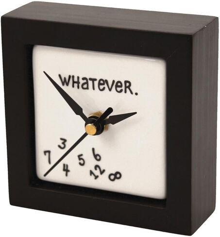 Enesco Whatever. Scrambled Numbers Always Late 7.5 x 7.5 Inch Square Hanging Wall Clock in Kuwait