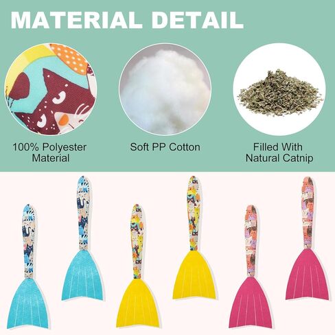 BINGPET 3 قطع لعبة النعناع البري كيكر لعبة القط كيكر التفاعلية كيتي ركلة العصي للقطط، لعبة مضغ القط متينة ومقاومة للعض، لعبة وسادة ركلة القطط الداخلية مع أنماط لطيفة لمستلزمات الحيوانات الأليفة الصغيرة in Kuwait