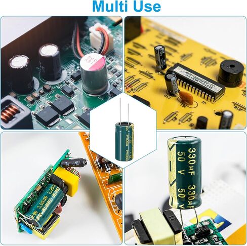 PATIKIL 25V 820uF Electrolytic Capacitors, 10Pcs 10x20mm Aluminum High Frequency Electrolytic Capacitors for TV, LCD Monitor, Refrigerator, Circuit Boards, Green in Saudi Arabia