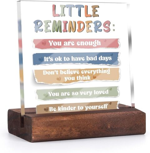 Growth Mindset Desk Decor - Inspirational Quotes Acrylic Desk Plaque with Wood Stand Therapy Office Gifts for Women Positive Office Decor Sign for Therapist Office Living RoomBedroom in Saudi Arabia