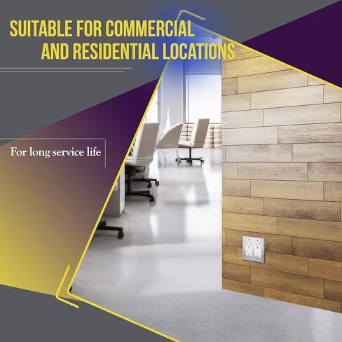 منفذ وعاء حائط ديكوراتور من ENERLITES، منفذ حائط كهربائي قياسي مقاوم للتلاعب، درجة سكنية، 3 أسلاك، أرضي ذاتي، 2 قطب، 15 أمبير 125 فولت، مدرج في قائمة UL، 61501-TR-W-10PCS، أبيض (10 عبوات) in Kuwait