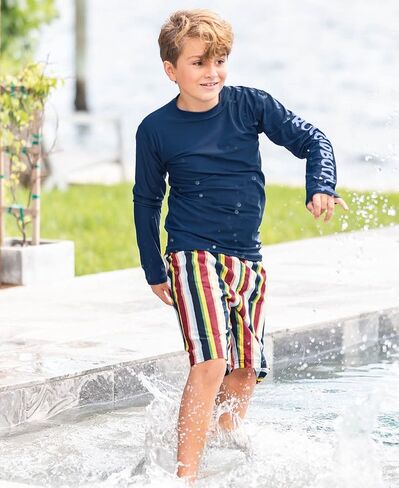 RUGGEDBUTTS® Boys Cornflower Blue Long Sleeve Rash Guard - 10 in Saudi Arabia