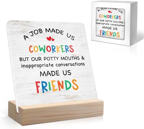 Emotional Support Coworker Acrylic Sign with Wooden Stand, Funny Coworker Gift for Men Women, Inspirational Gift for Colleague, Appreciation Going Away Retirement Gift for Work Bestie Coworker B in Saudi Arabia