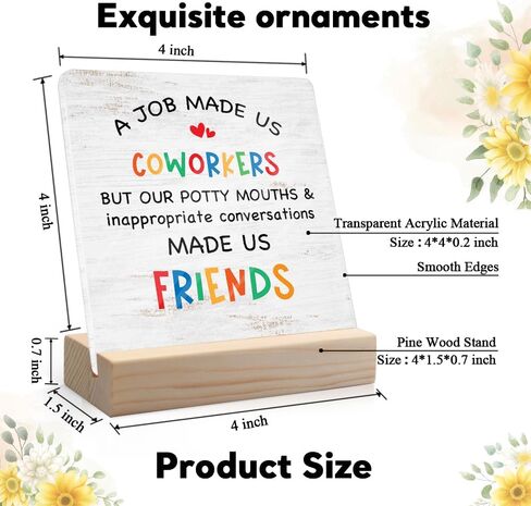 Emotional Support Coworker Acrylic Sign with Wooden Stand, Funny Coworker Gift for Men Women, Inspirational Gift for Colleague, Appreciation Going Away Retirement Gift for Work Bestie Coworker B in Saudi Arabia