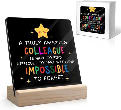 Emotional Support Coworker Acrylic Sign with Wooden Stand, Funny Coworker Gift for Men Women, Inspirational Gift for Colleague, Appreciation Going Away Retirement Gift for Work Bestie Coworker B in Saudi Arabia
