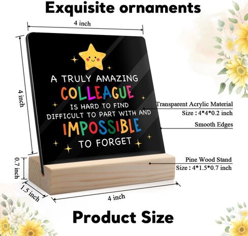 Emotional Support Coworker Acrylic Sign with Wooden Stand, Funny Coworker Gift for Men Women, Inspirational Gift for Colleague, Appreciation Going Away Retirement Gift for Work Bestie Coworker B in Saudi Arabia