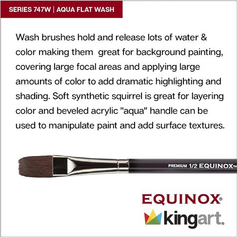 KINGART 1060B Premium 5 Pc. Equinox Series Watercolor Artist Brush Set, Soft Synthetic Black Kazan Squirrel, Curated Shapes and Sizes, Short Handle, Gift Boxed in Saudi Arabia