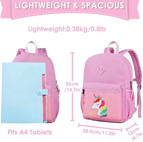 Kasqo Kids Backpack, 14" Toddler Backpack for Little Boys and Girls Kindergarten Preschool Bookbag With Chest Strap, Pink Kitty in Saudi Arabia