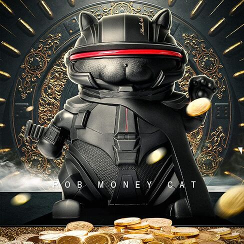 Futuristic Decor Lucky Cat Collectible Cool Statue for Home Office Room Desktop Decor,Feng Shui Resin Sculpture for Welcoming Fortune Luck Wealth in Saudi Arabia