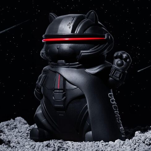 Futuristic Decor Lucky Cat Collectible Cool Statue for Home Office Room Desktop Decor,Feng Shui Resin Sculpture for Welcoming Fortune Luck Wealth in Saudi Arabia