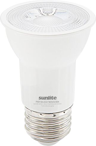 لمبة كشاف LED PAR16 طويلة الرقبة من Sunlite، 7 وات، (استبدال الهالوجين 75 وات)، 500 لومن، قاعدة متوسطة (E26)، قابلة للتعتيم، مدرجة في قائمة ETL، 2700 كلفن أبيض ناعم، 6 عبوات in Saudi Arabia