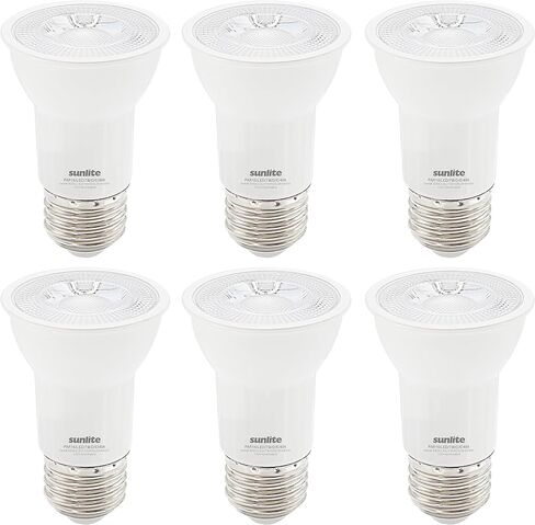 لمبة كشاف LED PAR16 طويلة الرقبة من Sunlite، 7 وات، (استبدال الهالوجين 75 وات)، 500 لومن، قاعدة متوسطة (E26)، قابلة للتعتيم، مدرجة في قائمة ETL، 2700 كلفن أبيض ناعم، 6 عبوات in Saudi Arabia