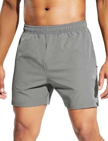 شورت رياضي للجري للرجال من Haimont مقاس 12.7 سم خفيف الوزن للتمرين للرجال في الصيف وصالة الألعاب الرياضية كاجوال مع جيب بسحاب in Kuwait