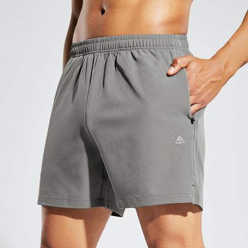 شورت رياضي للجري للرجال من Haimont مقاس 12.7 سم خفيف الوزن للتمرين للرجال في الصيف وصالة الألعاب الرياضية كاجوال مع جيب بسحاب in Kuwait